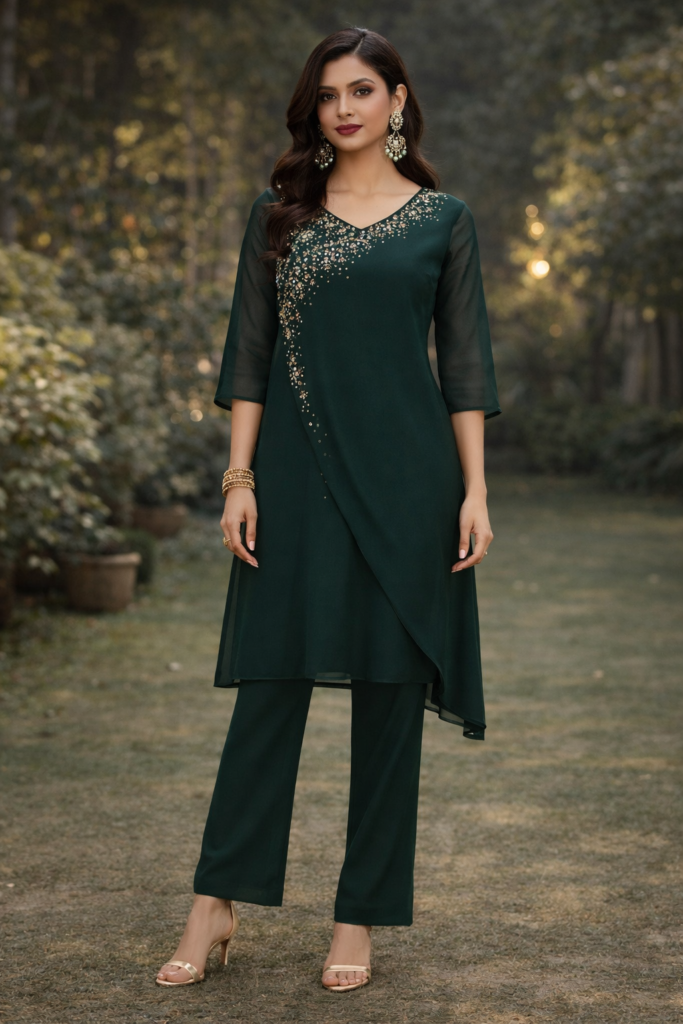 Party wear kurta set and styling tips for women
